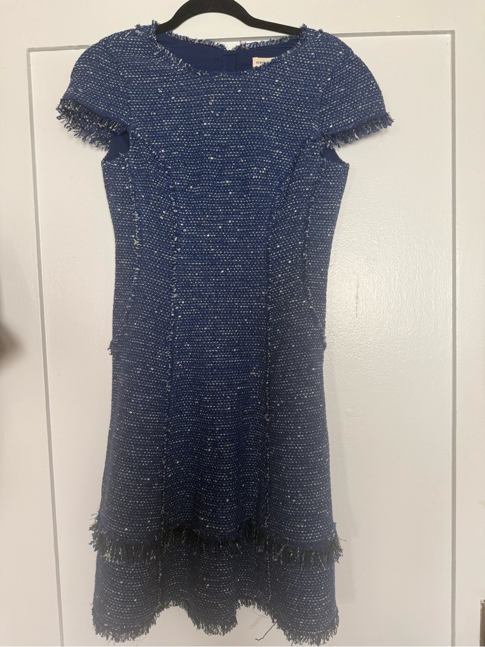 Rebecca Taylor Blue Tweed Midi Dress